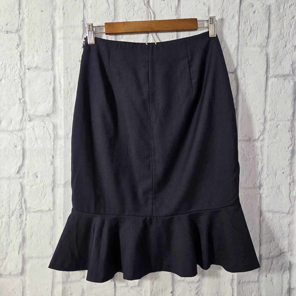 The Limited Collection SIze 0 Dark Navy Blue Knee Length Ruffle Flounced Skirt